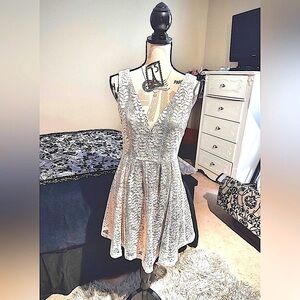 Lulus - All of My Heart White Lace Skater Dress